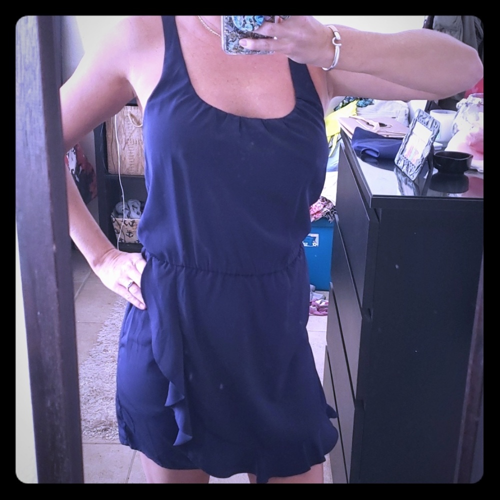 👗💞Navy day dress with lace racer back